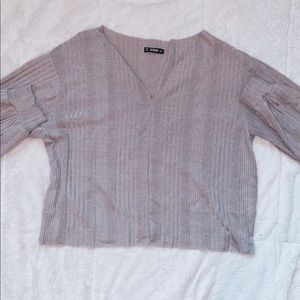 Lilac captain sleeve cropped top